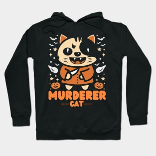 Funny Murderer Cat Halloween Designs 🐱🔪🎃 Hoodie